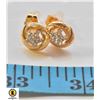 NEW ROSE GOLD PLATED STUDS WITH CZ CLUSTER