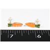 NEW CARROT STUD EARRINGS WITH RHINESTONE ACCENTS