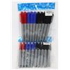 2 NEW PACKS OF PERMANENT MARKERS. BLACK, BLUE AND