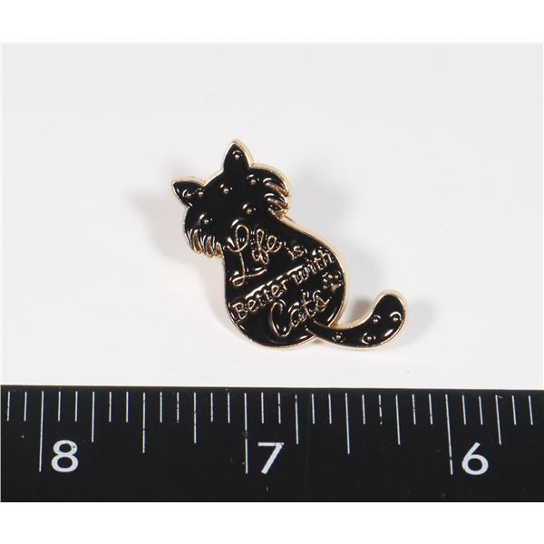 NEW "LIFE IS BETTER WITH CATS" LAPEL PIN