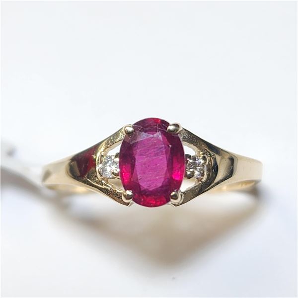 BZ1428-9 10K RUBY/DIAMOND RING