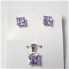 Image 1 : BZ1428-24 SILVER CRYSTAL EARRING AND PENDANT SET