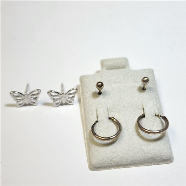 BZ1428-21 SILVER 3 EARRING SET