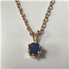 Image 1 : BZ1428-42 SILVER SAPPHIRE 18" GOLD PLATED NECKLAC