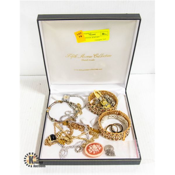 BOX OF ESTATE JEWELRY