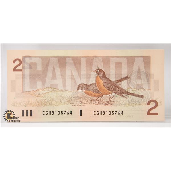 1986 BANK OF CANADA $2 NOTE