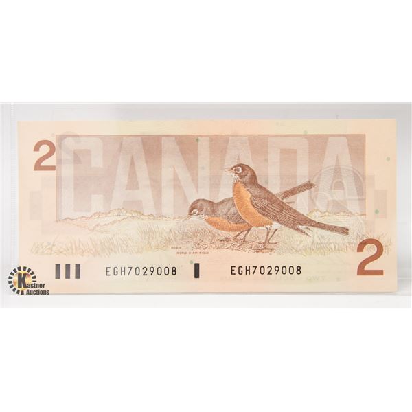1986 BANK OF CANADA $2 NOTE