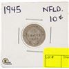 Image 1 : 1945 NEWFOUNDLAND SILVER 10 CENT PIECE