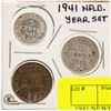 1941 NEWFOUNDLAND 3 COIN SET