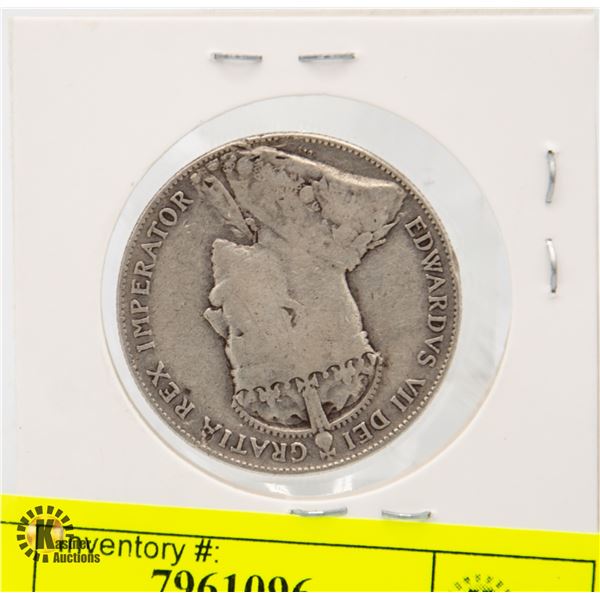 1908 NEWFOUNDLAND SILVER HALF DOLLAR