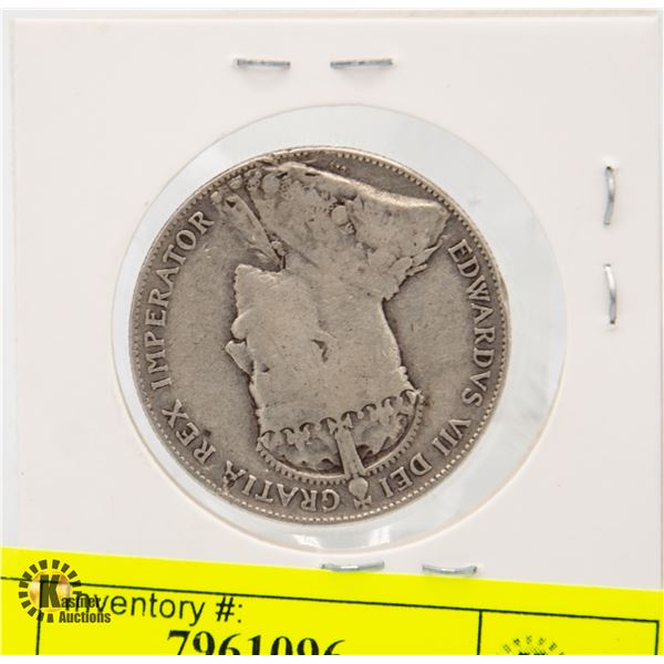 1908 NEWFOUNDLAND SILVER HALF DOLLAR