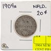 Image 1 : 1904 NEWFOUNDLAND SILVER 20 CENT PIECE