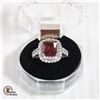 Image 1 : SIZE 7.5 RING STAMPED 925 WITH RED MIDDLE STONE
