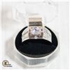 Image 1 : SIZE 11.5 STAMPED 925 RING WITH CLEAR STONES