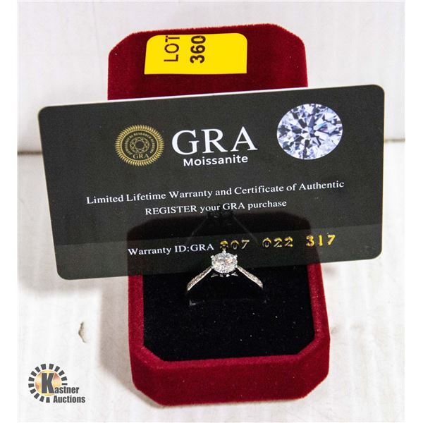 GRA CERTIFIED 1.0 CARAT ROUND MOISSANITE WITH