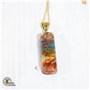 Image 1 : NEW GENUINE GEMSTONE CHAKRA PENDANT W/WIRE INLAY
