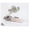 Image 1 : NEW POLISHED POINT ROSE QUARTZ PENDANT NECKLACE