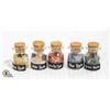 Image 1 : 5 JARS OF POLISHED GEMSTONES INCLUDING BLUE AGATE,
