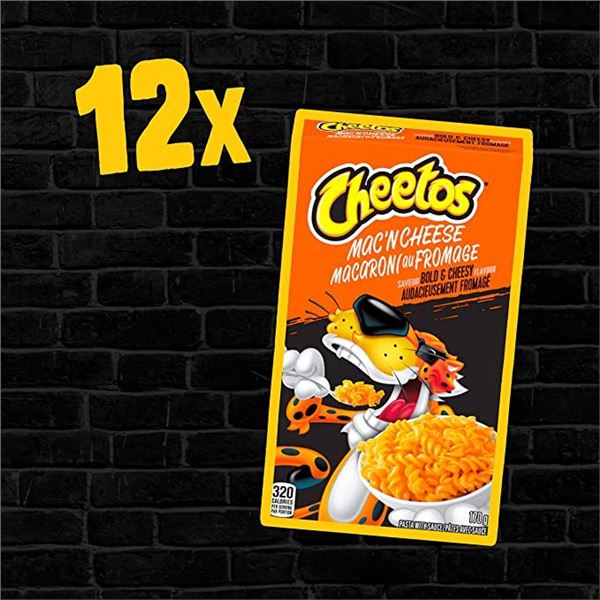 NEW CASE OF 12 CHEETOS MAC'N CHEESE BOLD & CHEESY