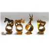 Image 1 : LOT OF 4 WOOD CARVED NAPKIN HOLDERS