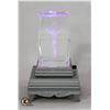 Image 1 : 3D LASER ETCHED CRYSTAL CRUCIFIX WITH LIGHT STAND