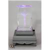 3D LASER ETCHED CRYSTAL CRUCIFIX WITH LIGHT STAND