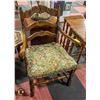 WOODEN CARVED UPHOLSTERED CHAIR