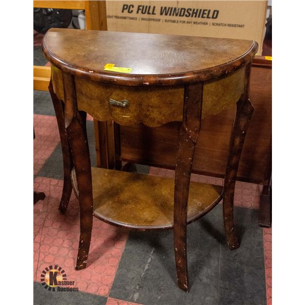 VINTAGE WOOD HALLWAY TABLE WITH DRAWER-ESTATE