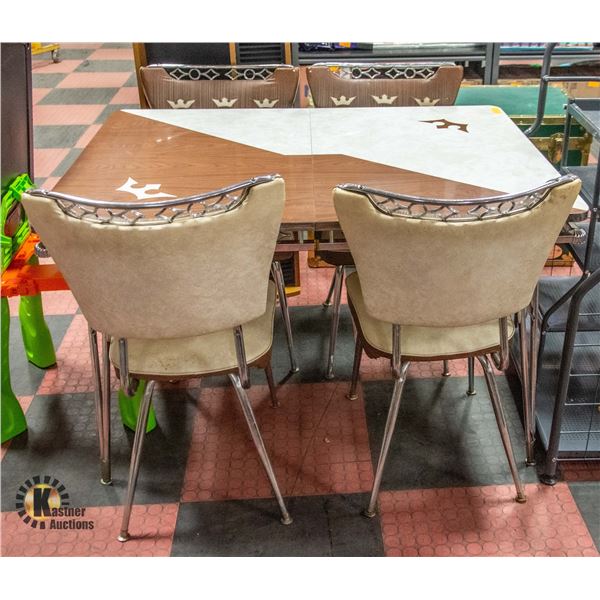 VINTAGE 1960'S KITCHEN TABLE W/4 CHAIRS