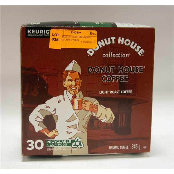 NEW BOX OF 30 KEURIG DONUT HOUSE COFFE PODS