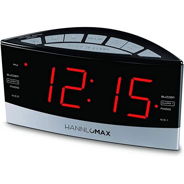 NEW HANNLOMAX 1.8" JUMBO DISPLAY ALARM CLOCK WITH