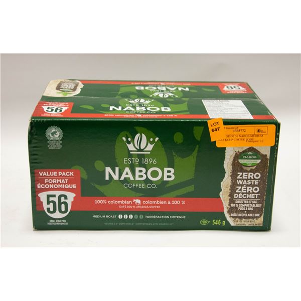 NEW CASE OF 56 NABOB MEDIUM ROAST KCUP COFFEE PODS