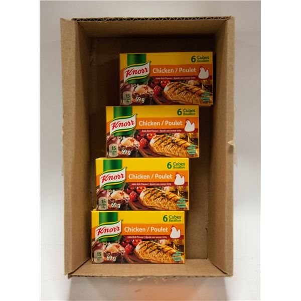 FLAT OF 8 NEW BOXES OF KNORR CHICKEN FLAVOUR CUBES