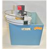 Image 1 : LARGE BLUE STURDY STORAGE BOX WITH 5 SHOWER CADDY