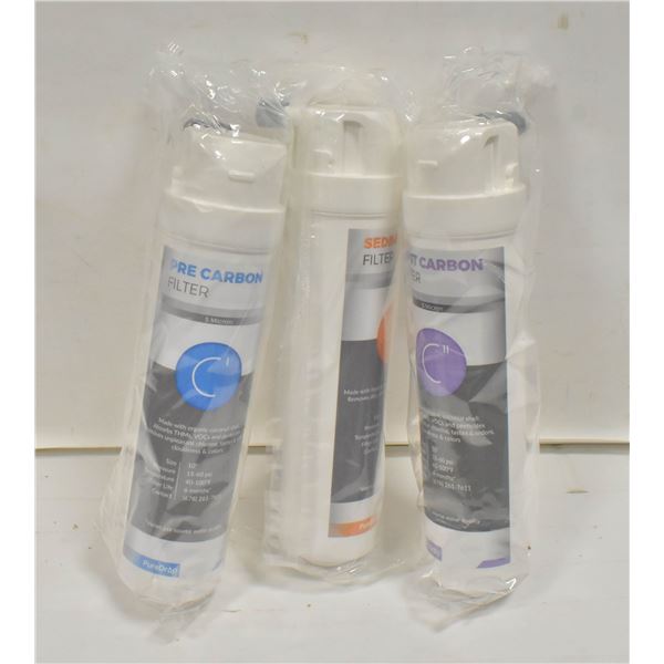 NEW 3 PACK OF PURE DROP WATER FILTERS - PRE CARBON