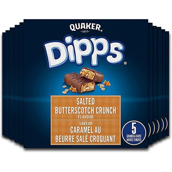 NEW CASE OF 12 BOXES OF QUAKER DIPPS SALTED