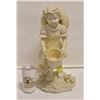 Image 1 : GARDEN STATUE 17X11 IN GIRL + POT + FLOWERS
