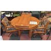 Image 1 : ROUND WOODEN DINING TABLE WITH LEAF INSERT + 3