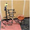Image 1 : BLACK WROUGHT IRON BICYCLE PLANT STAND -