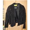 Image 1 : VINTAGE BLACK SUEDE LEATHER FRINGE COAT SIZE