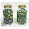 VINTAGE (2) JARS OF MARBLES