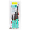 Image 1 : NEW SEALED TEAL 3 PIECE KNIFE SET STAINLESS STEEL