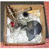 Image 1 : BOX OF LIQUOR / BAR ACCESSORIES INCLUDES MIXERS