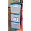 Image 1 : STERILITE BLUE 3-DRAWER STORAGE TOWER