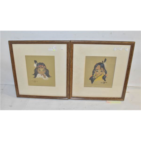 TWO FRAMED INDIGINEOUS ART