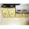 Image 2 : LAUNDRY ROOM:  GOLDEN HARVEST BREAD BOX & 4 PIECE CANNISTER SET