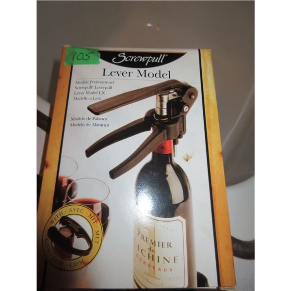 LAUNDRY ROOM SCREW PULL LEVER WINE OPENER