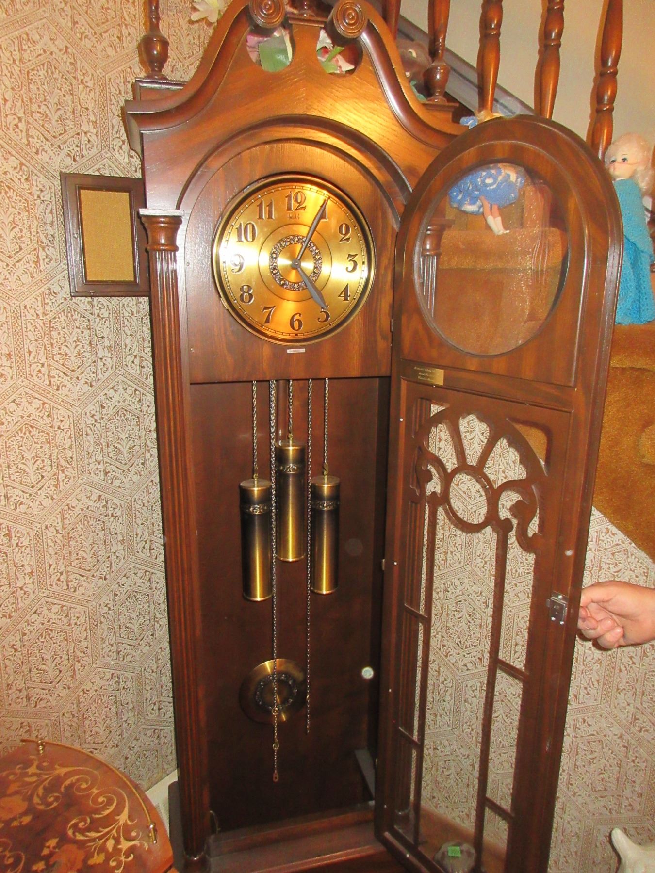 Triple Clocks FRONT ENTRY: GRANDFATHER CLOCK (3375; WATERLOO, ONTARIO; HENTSCHEL ...