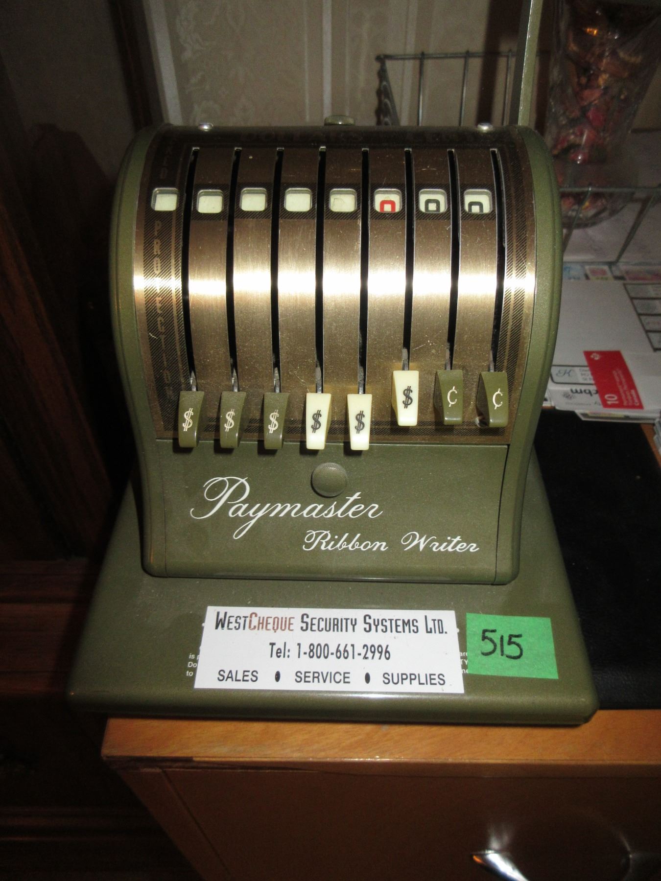 DININGROOM: PAYMASTER CHEQUE MACHINE