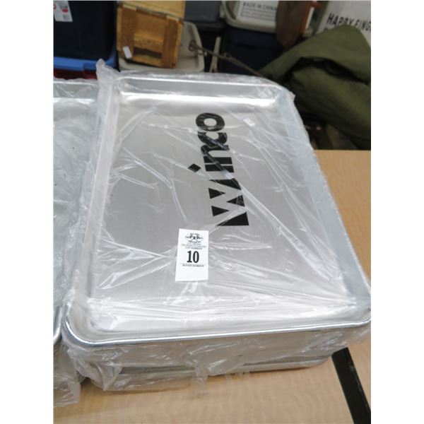 Winco Half Size Sheet Pans - Stack of 14